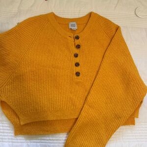 Urban Outfitters BDG Yellow Cropped Knit Sweater